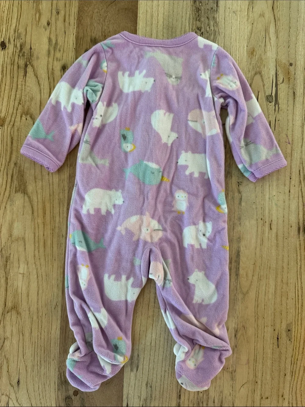 Carter's Lavender Fleece Animal Footed One-Piece